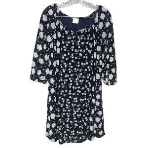 Siren Lily dress‎ women petite medium floral layer sheer 3 quarter sleeve light